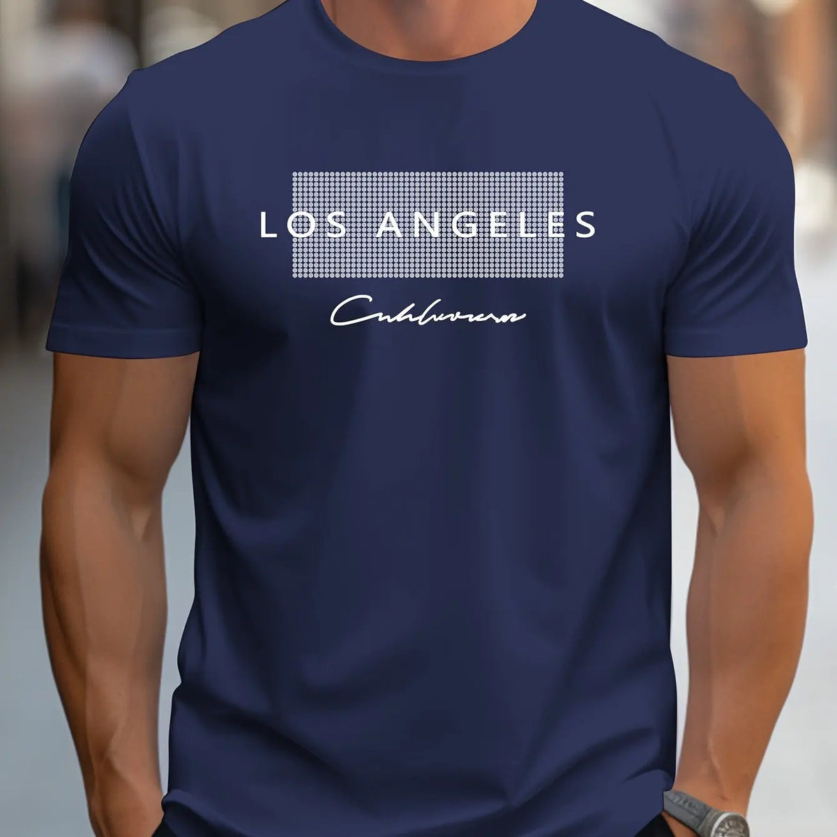 Camiseta Masculina Los Angeles Graphic 100% Algodão Slim Fit - BOLDMAN