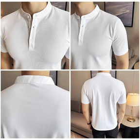 Camiseta Polo Henley Masculina Slim 2025 – BOLDMAN