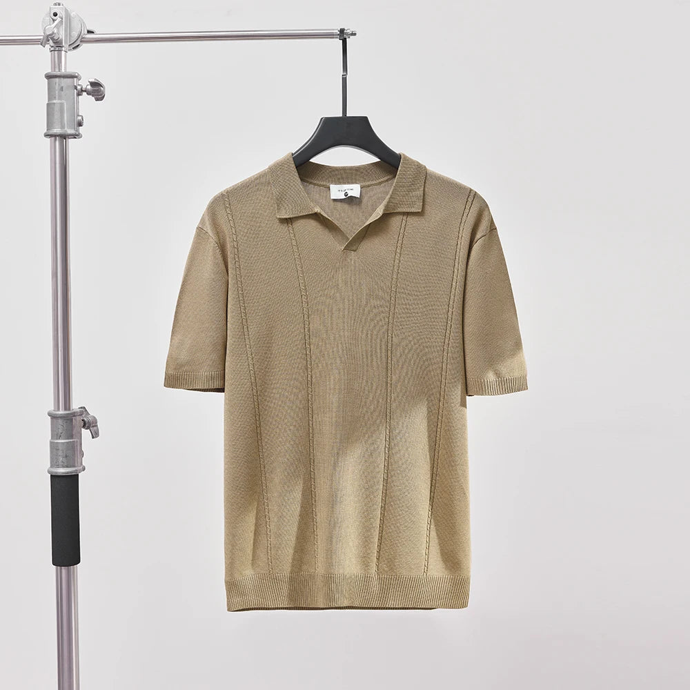 Camiseta Polo Masculina Waffle Slim Fit – Gola V - BOLDMAN