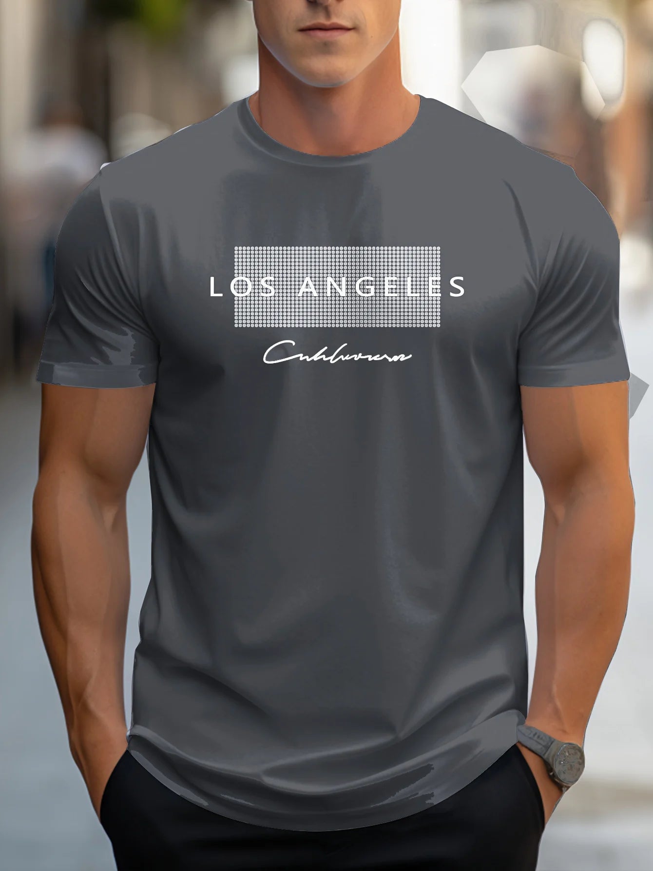 Camiseta Masculina Los Angeles Graphic 100% Algodão Slim Fit - BOLDMAN