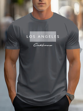 Camiseta Masculina Los Angeles Graphic 100% Algodão Slim Fit - BOLDMAN