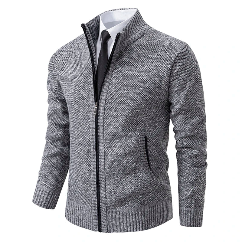 Casaco de Lã com Zíper | Cardigan Masculino de Inverno | BOLDMAN