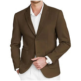 Blazer Masculino Marrom de Tweed Slim Fit Premium em Alfaiataria Italiana | BOLDMAN
