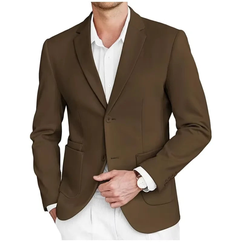 Blazer Masculino Marrom de Tweed Slim Fit Premium em Alfaiataria Italiana | BOLDMAN