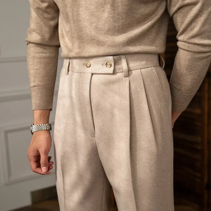Calça de Lã Masculina Cintura Alta BOLDMAN Outono/Inverno