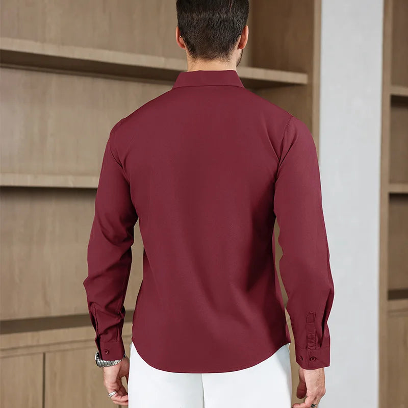 Camisa Social Masculina Vermelha em Algodão Egípcio Premium | BOLDMAN