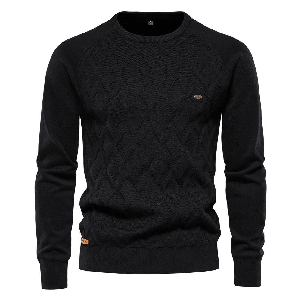 Suéter Argyle Masculino AIOPESON – Gola Redonda - BOLDMAN