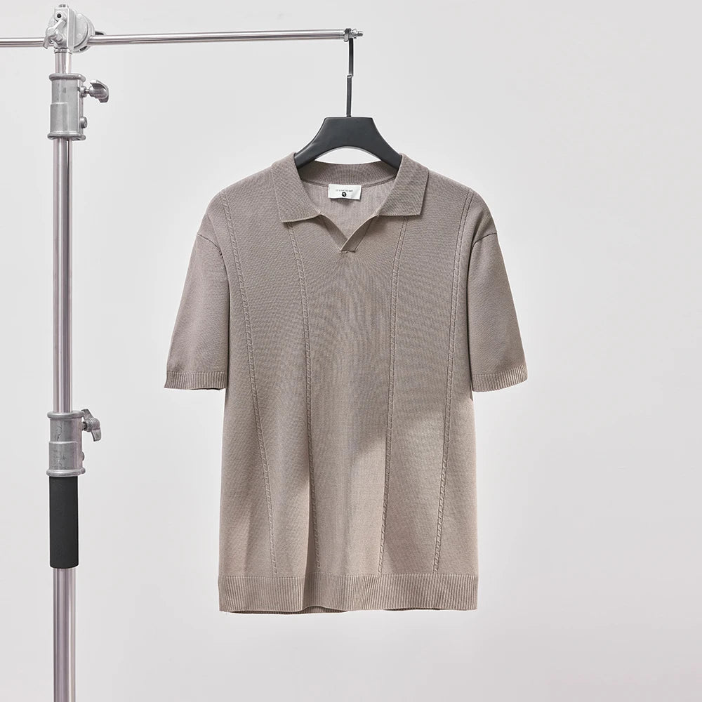 Camiseta Polo Masculina Waffle Slim Fit – Gola V - BOLDMAN