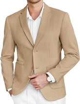Blazer Masculino Cáqui de Tweed Slim Fit Premium em Alfaiataria Italiana | BOLDMAN