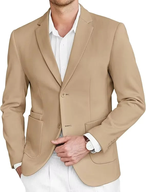 Blazer Masculino Cáqui de Tweed Slim Fit Premium em Alfaiataria Italiana | BOLDMAN