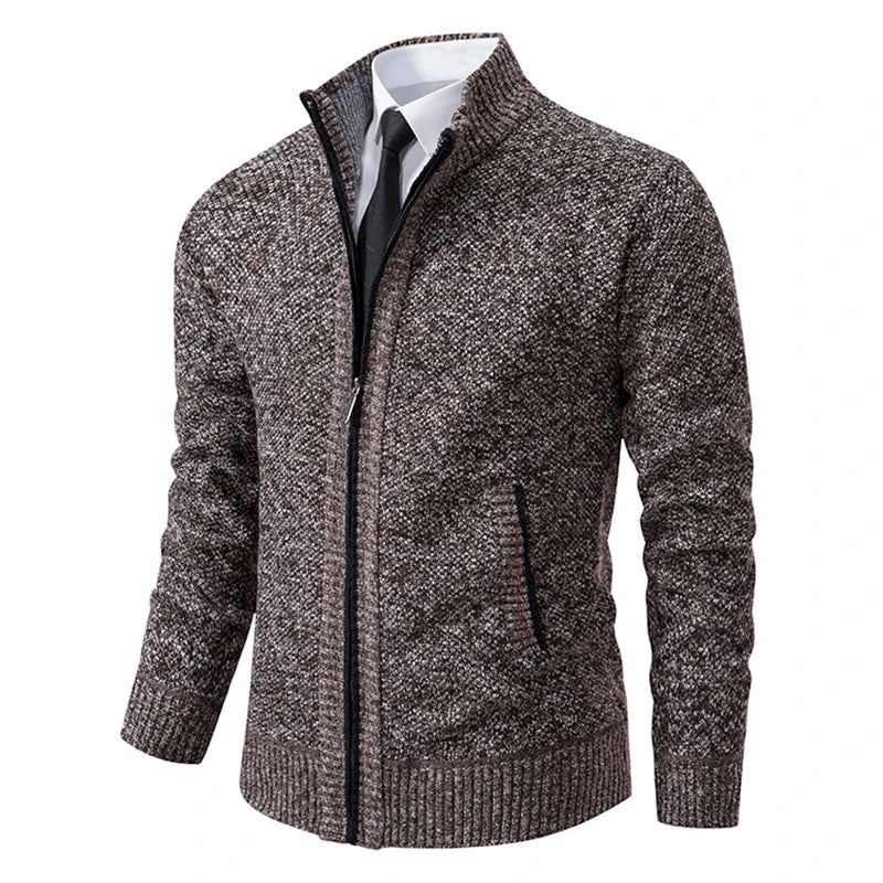 Casaco de Lã com Zíper | Cardigan Masculino de Inverno | BOLDMAN