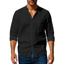 Camisa Henley Masculina Algodão & Linho Slim Fit – BOLDMAN