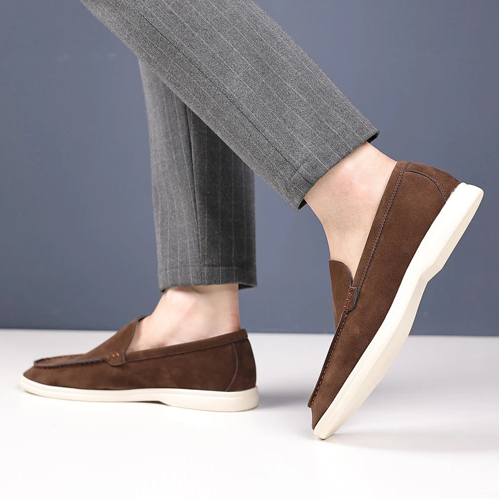 Slip On Masculino Premium Marrom Escuro | Driving Shoe em Couro Full-Grain | BOLDMAN
