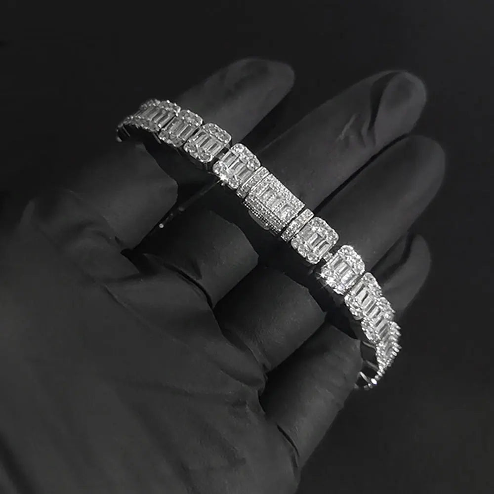 Pulseira Masculina NY Cluster 8mm em Zircônia Cúbica Premium | BOLDMAN