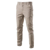 Calça Masculina Cáqui Slim Fit Casual de Algodão Premium | BOLDMAN