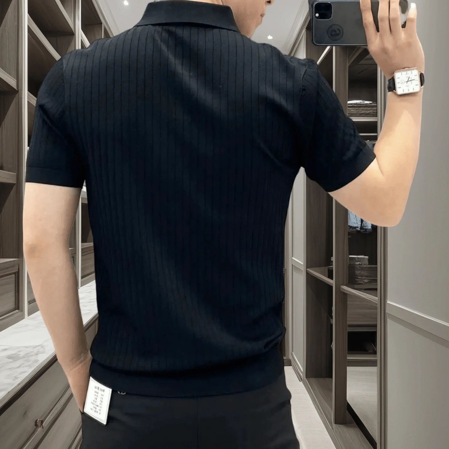 Camiseta Polo Masculina Slim Fit  – Listras Verticais - BOLDMAN