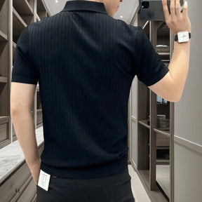 Camiseta Polo Masculina Slim Fit  – Listras Verticais - BOLDMAN