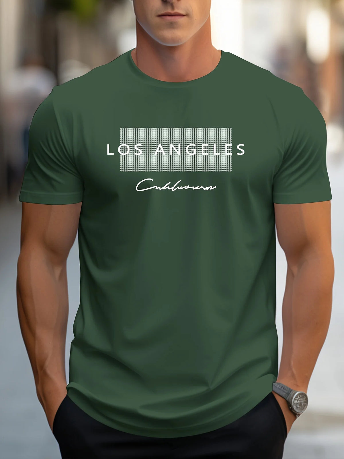 Camiseta Masculina Los Angeles Graphic 100% Algodão Slim Fit - BOLDMAN