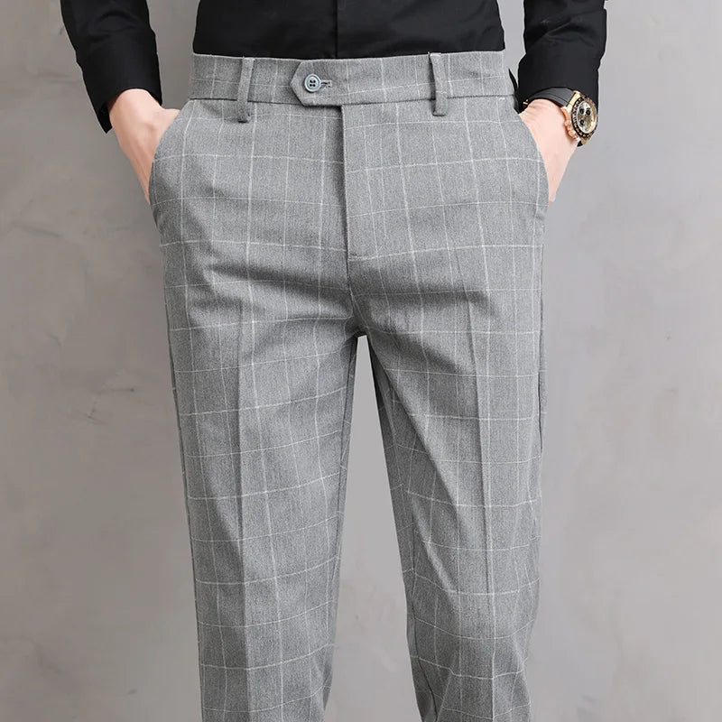 Calça Social Xadrez Verão BOLDMAN – Regular Fit
