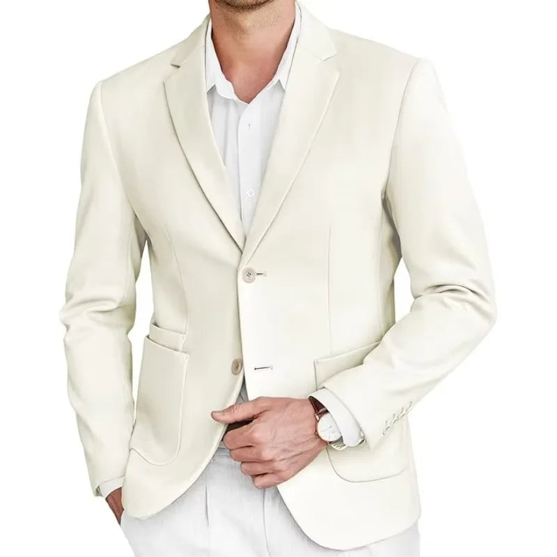 Blazer Masculino Branco de Tweed Slim Fit Premium em Alfaiataria Italiana | BOLDMAN