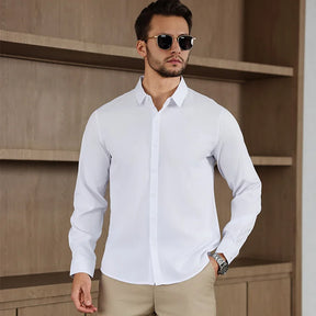 Camisa Social Masculina Branca em Algodão Egípcio Premium | BOLDMAN