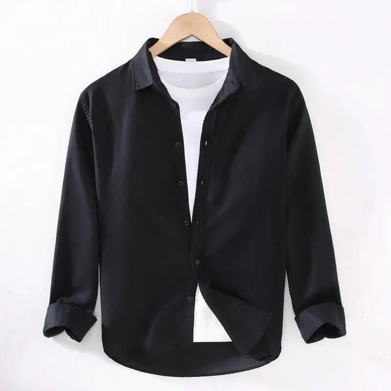 Camisa Masculina Manga Longa em Algodão e Linho Premium - BOLDMAN