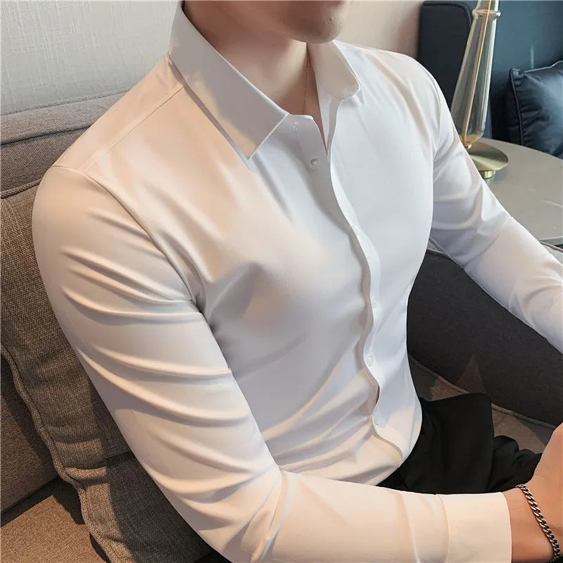 Camisa Masculina Slim Sem Costura – Luxo e Alta Elasticidade - BOLDMAN