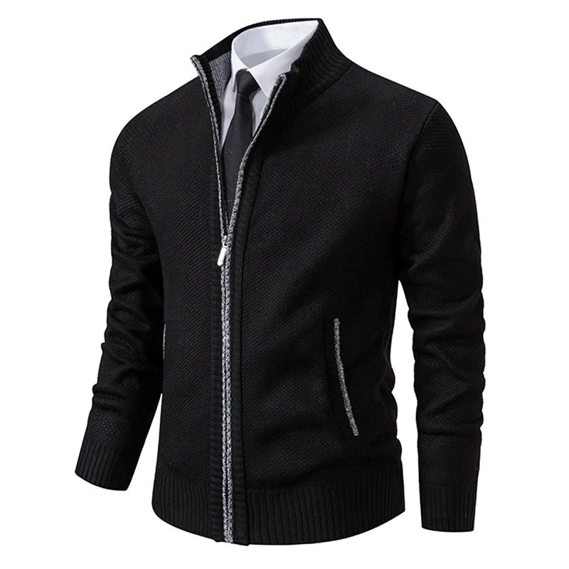 Casaco de Lã com Zíper | Cardigan Masculino de Inverno | BOLDMAN