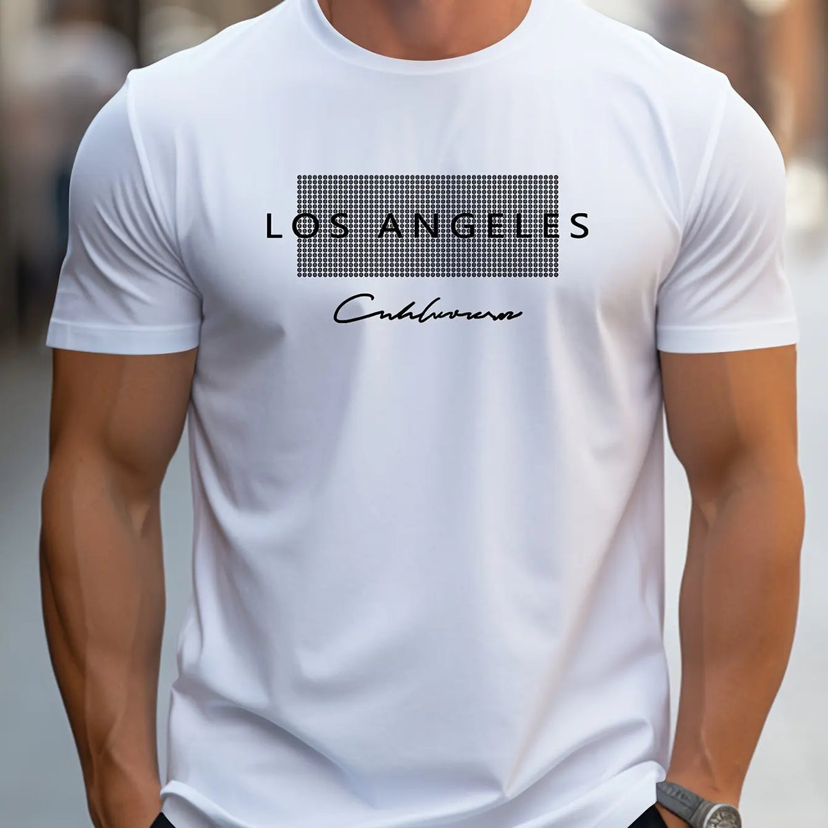 Camiseta Masculina Los Angeles Graphic 100% Algodão Slim Fit - BOLDMAN