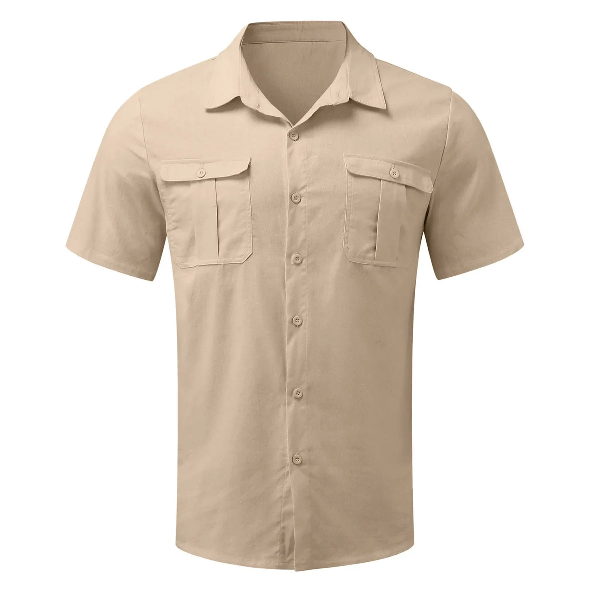 Camisa Manga Curta Algodão & Linho | Tamanhos M-5XL | BOLDMAN