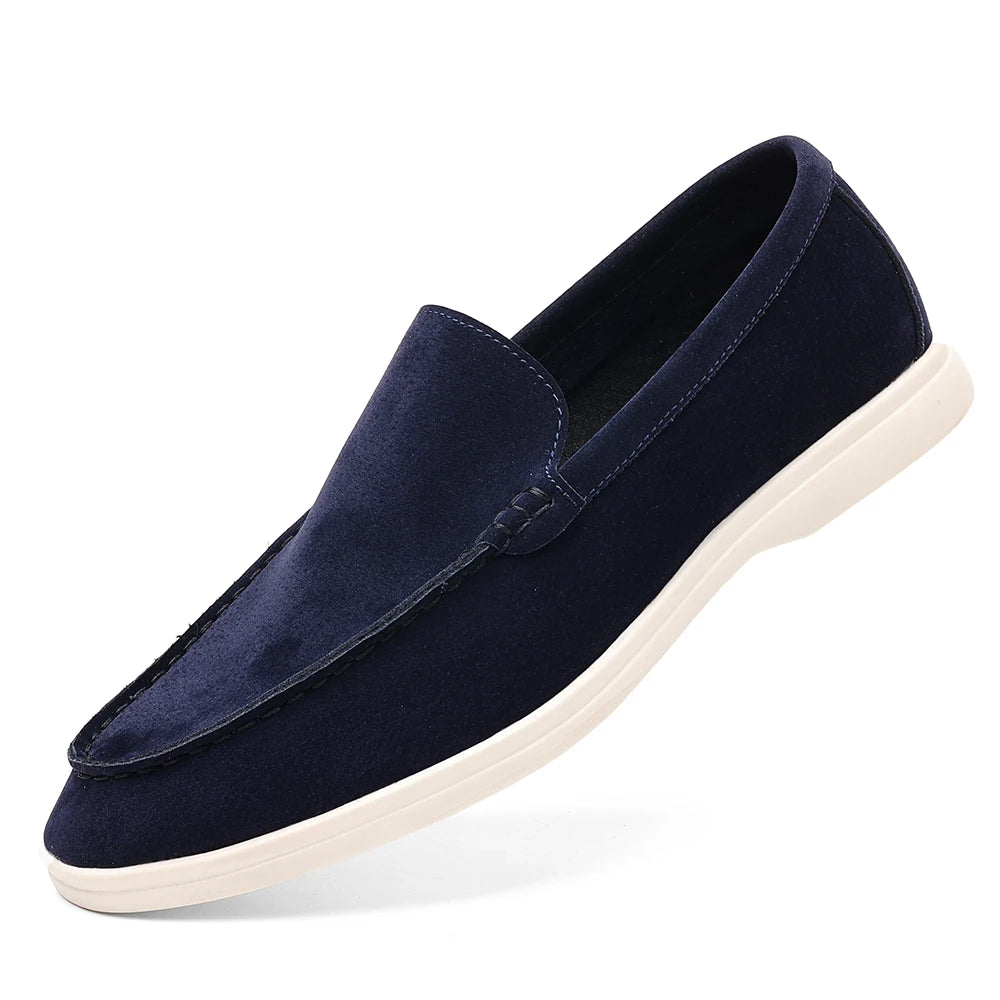 Slip On Masculino Premium Azul | Driving Shoe em Couro Full-Grain | BOLDMAN