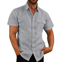 Camisa Manga Curta Algodão & Linho | Tamanhos M-5XL | BOLDMAN
