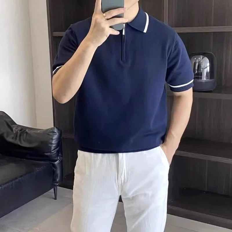Camiseta Polo Masculina Vintage Slim Fit – Gola Zíper - BOLDMAN