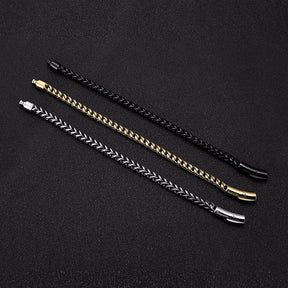 Pulseira Masculina em Aço Inoxidável e Banho de Ouro 18K - BOLDMAN