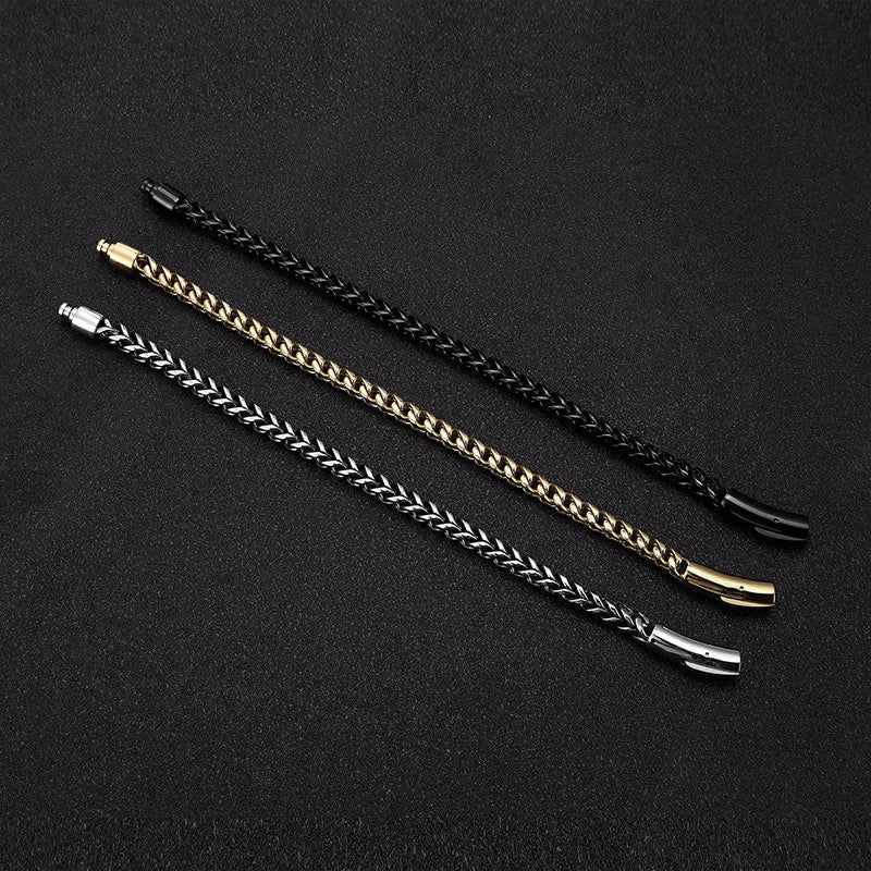 Pulseira Masculina em Aço Inoxidável e Banho de Ouro 18K - BOLDMAN
