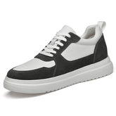 Sneaker Masculino Elevação em Couro Legítimo Cinza Fashion | Aumento Discreto | Bold Man™