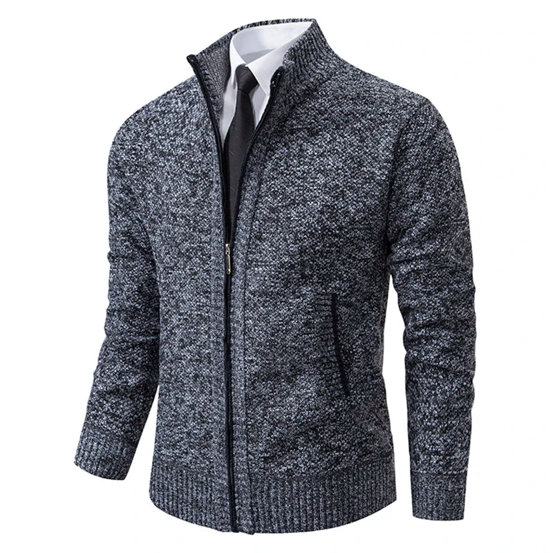 Casaco de Lã com Zíper | Cardigan Masculino de Inverno | BOLDMAN