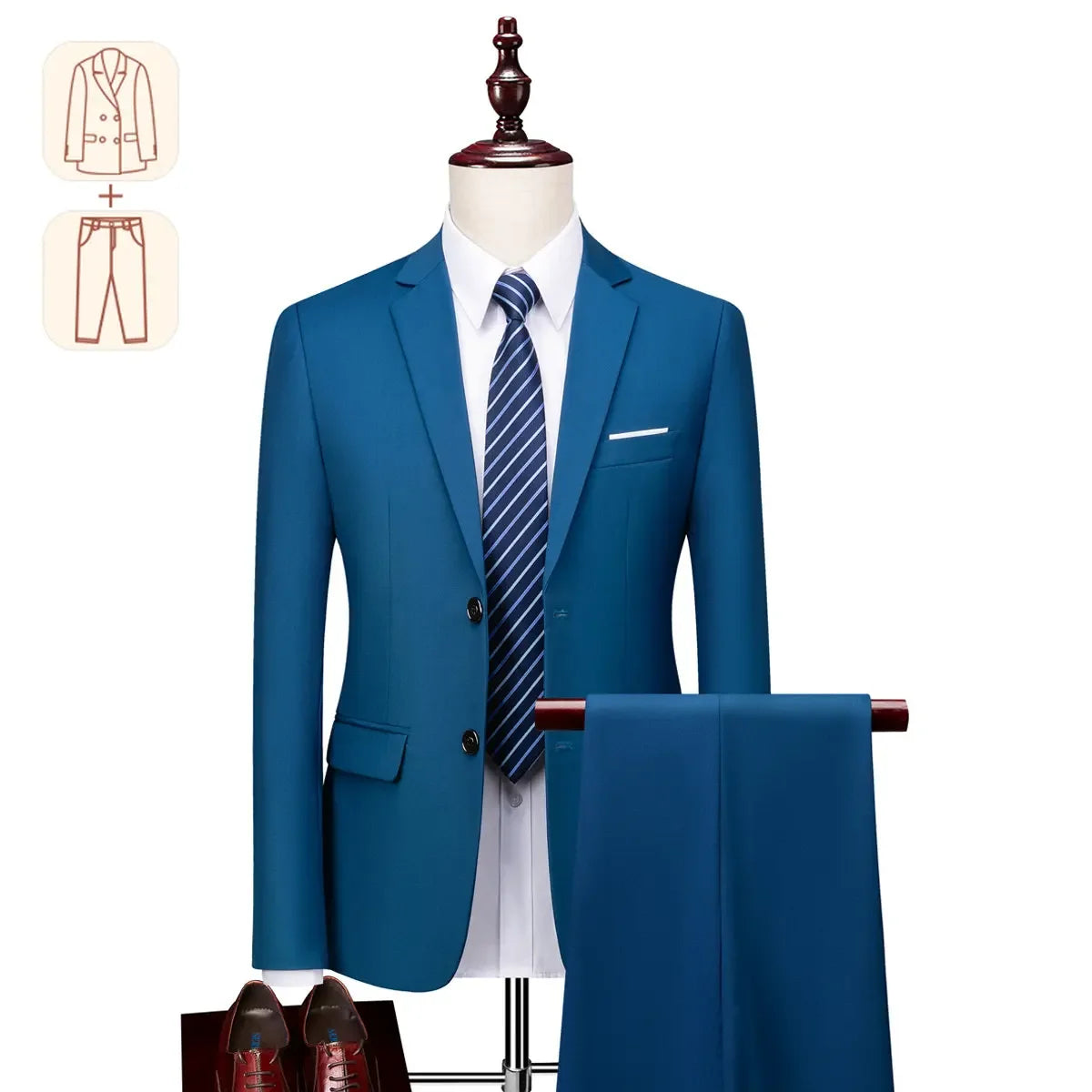 Costume Masculino Azul Claro Super Slim em Poliviscose | BOLDMAN