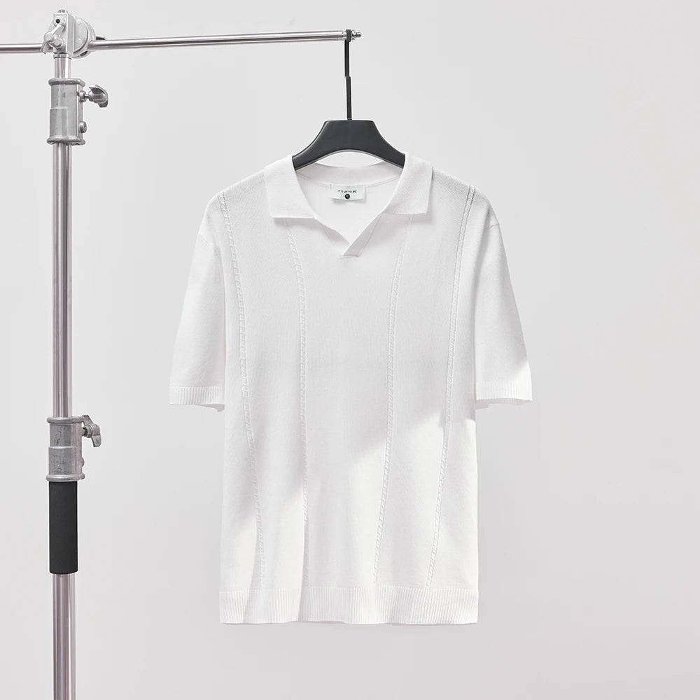 Camiseta Polo Masculina Waffle Slim Fit – Gola V - BOLDMAN