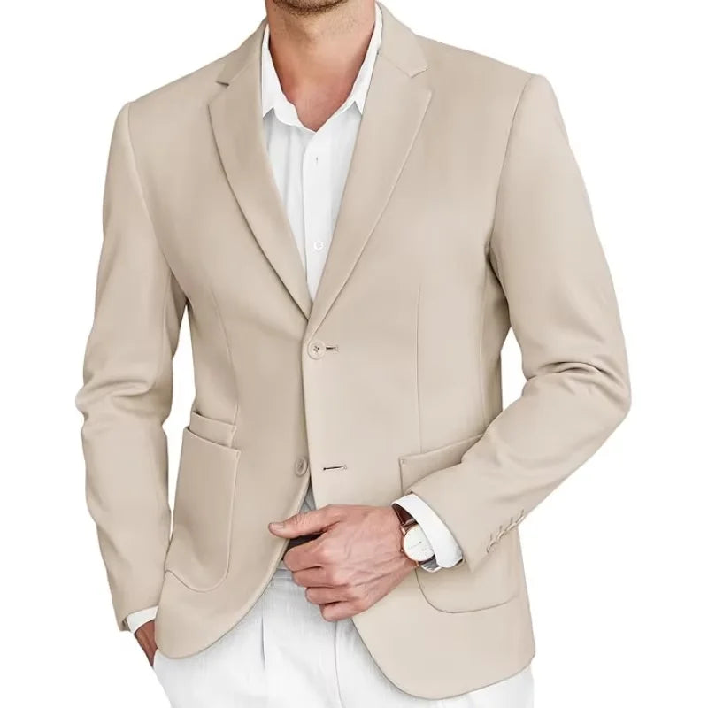 Blazer Masculino Bege de Tweed Slim Fit Premium em Alfaiataria Italiana | BOLDMAN