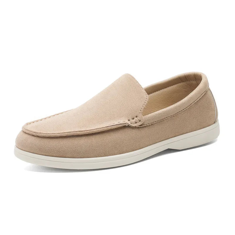 Slip On Masculino Premium Bege | Driving Shoe em Couro Full-Grain | BOLDMAN