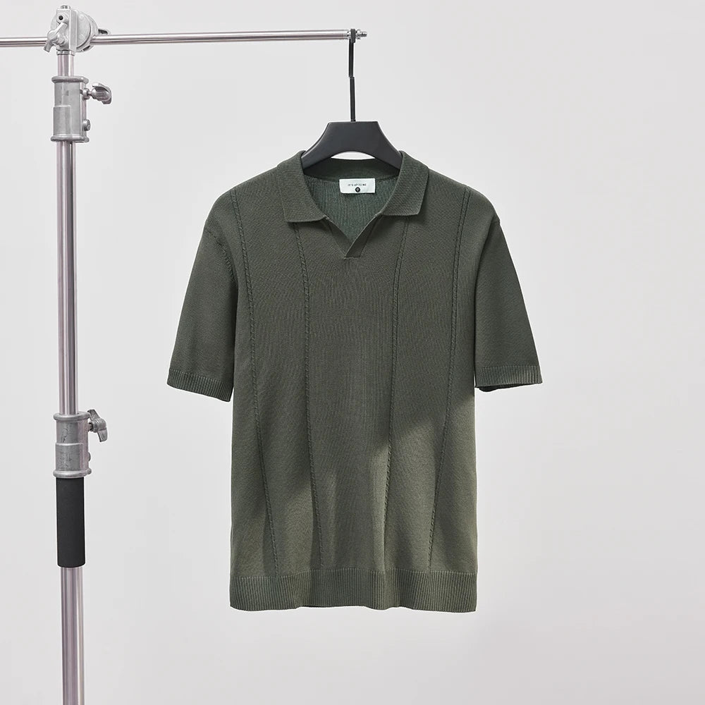 Camiseta Polo Masculina Waffle Slim Fit – Gola V - BOLDMAN