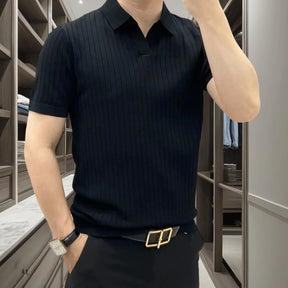 Camiseta Polo Masculina Slim Fit  – Listras Verticais - BOLDMAN