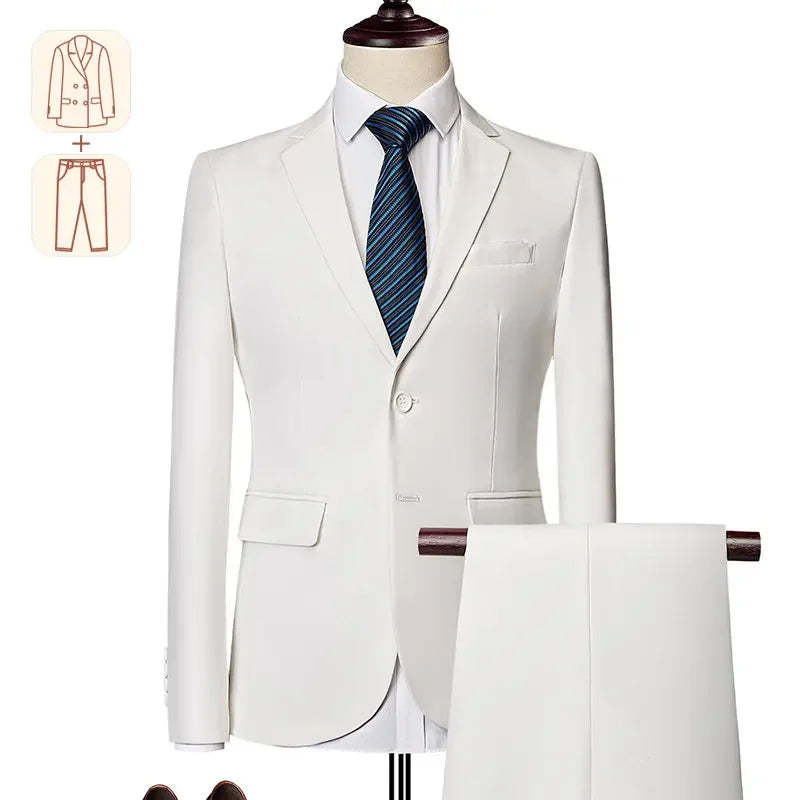 Costume Masculino Branco Super Slim em Poliviscose | BOLDMAN