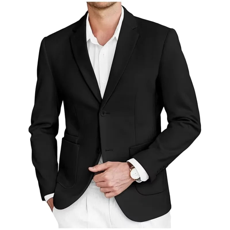 Blazer Masculino Preto de Tweed Slim Fit Premium em Alfaiataria Italiana | BOLDMAN