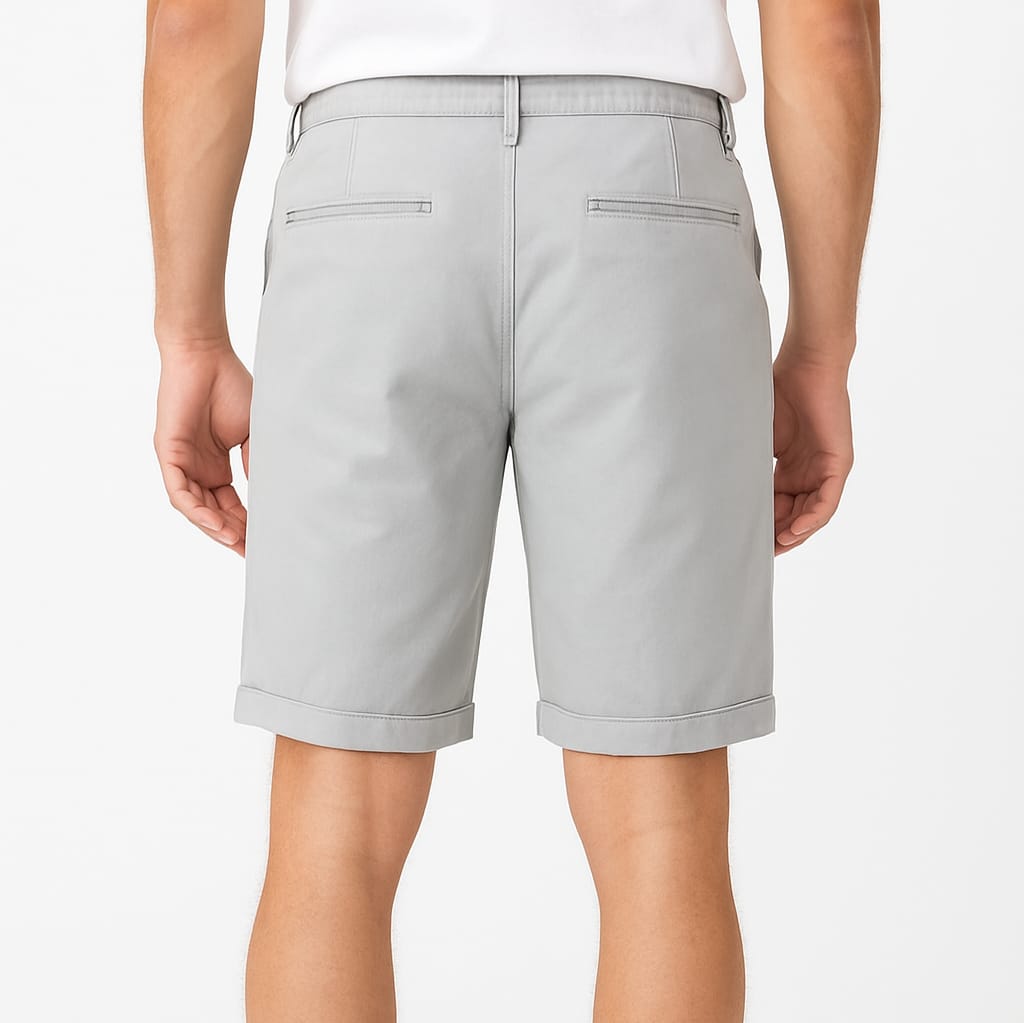 Bermuda Masculina de Sarja | Bolso Faca Cinza-Claro | Bold Man™