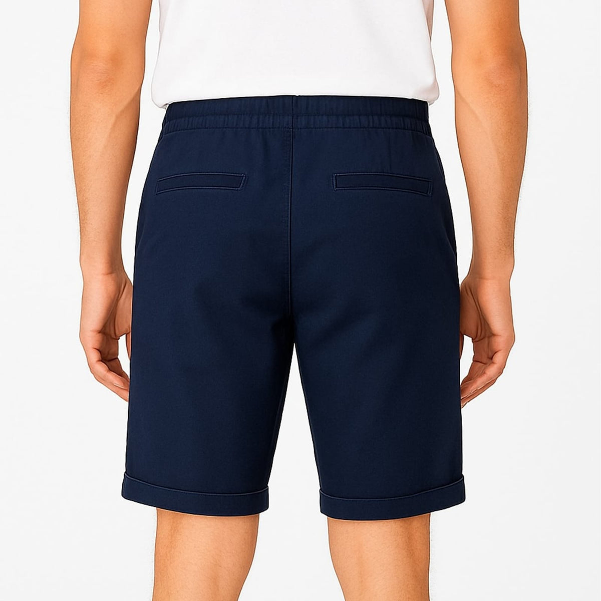 Bermuda Masculina de Sarja | Bolsa Faca Azul-Marinho | Bold Man™