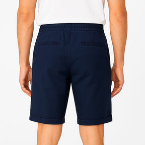 Bermuda Masculina de Sarja | Bolsa Faca Azul-Marinho | Bold Man™