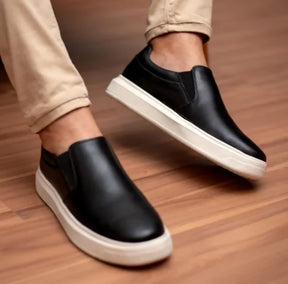 Slip On Driver Luxury Shoes  Preto | Couro Nobuck e Sola Flex | BOLDMAN