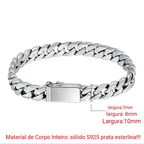 Pulseira Masculina Punk em Prata Esterlina S925 | Exclusividade BOLDMAN